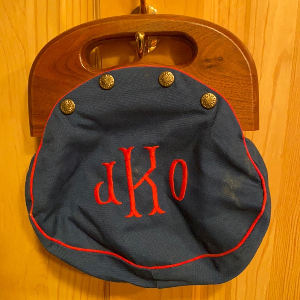 Vintage wooden clutch purse